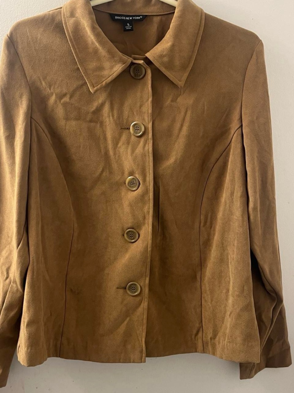 Briggs New York Brown Suede Button-Front Jacket